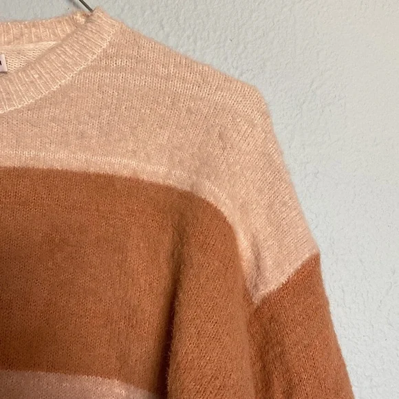 Princess Polly Women's Size S/M Striped Knit Pullover Sweater Brown Tan Black - Picture 4 of 10